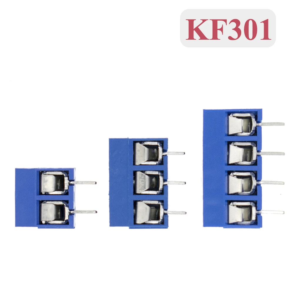 10 шт. KF301 2P/3P/4P Синий 5.0 винт 5 0 мм прямой штифт PCB клеммный блок Соединительный Тип|Интегральные схемы| |