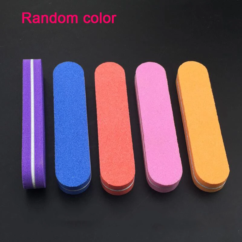 

40pcs NailFile Double Side Nail Buffer 100/180 Nail Files Sanding Tools Washable Sponge Grit Buffing Random
