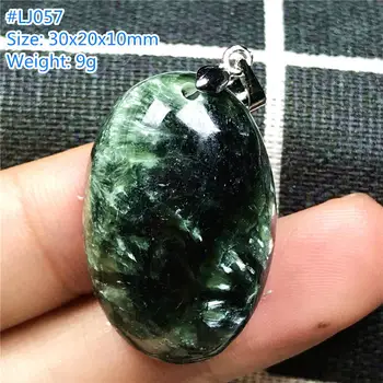 

Top Natural Green Seraphinite Pendant For Woman Men Love Crystal 30x20x9mm Oval Beads Gemstone Necklace Pendant Jewelry AAAAA