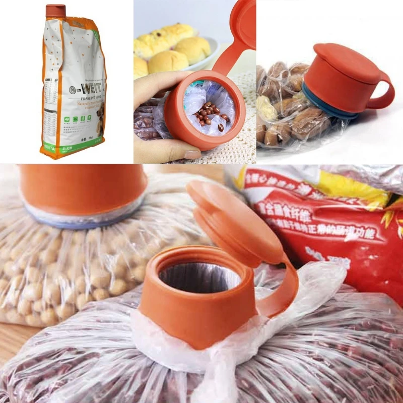 Пластиковый мешок для хранения продуктов консервант с винтовой крышкой многоразовый пакет контейнер уплотнение крышки 72XF