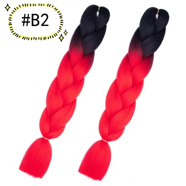 Jumbo Braiding Hair Extensions Kanekalon Braiding Hair 24 Inch Ombre Multiple Tone Colored Synthetic Hair for Women B2