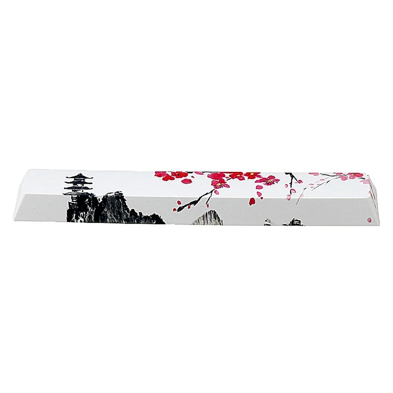 Five-Sided Dyesub 6.25U Novelty Keycap PBT Pagoda Plum Blossom Space Bar