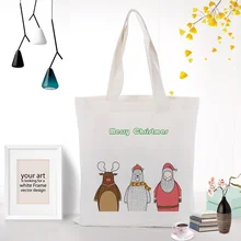 Рождественская Брезентовая сумка для ежедневного использования текст Сделай Сам пользовательский принт Логотип эко многоразовая сумка рециркулирующая праздничная подарочная сумка для покупок