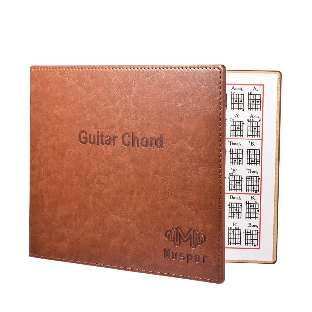 Muspor гитара Chord Book Chart высокое качество из искусственной кожи 6 струн мягкий переплет гитарные аккорды табулатура Guitarra finger упражнение лист
