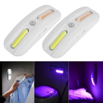 

2Pcs LED Wireless Switch Cabinet Sterilizing Lamp Wall Night Light Wardrobe Cupboard Drawer Closet Bedroom Kitchen Night Light