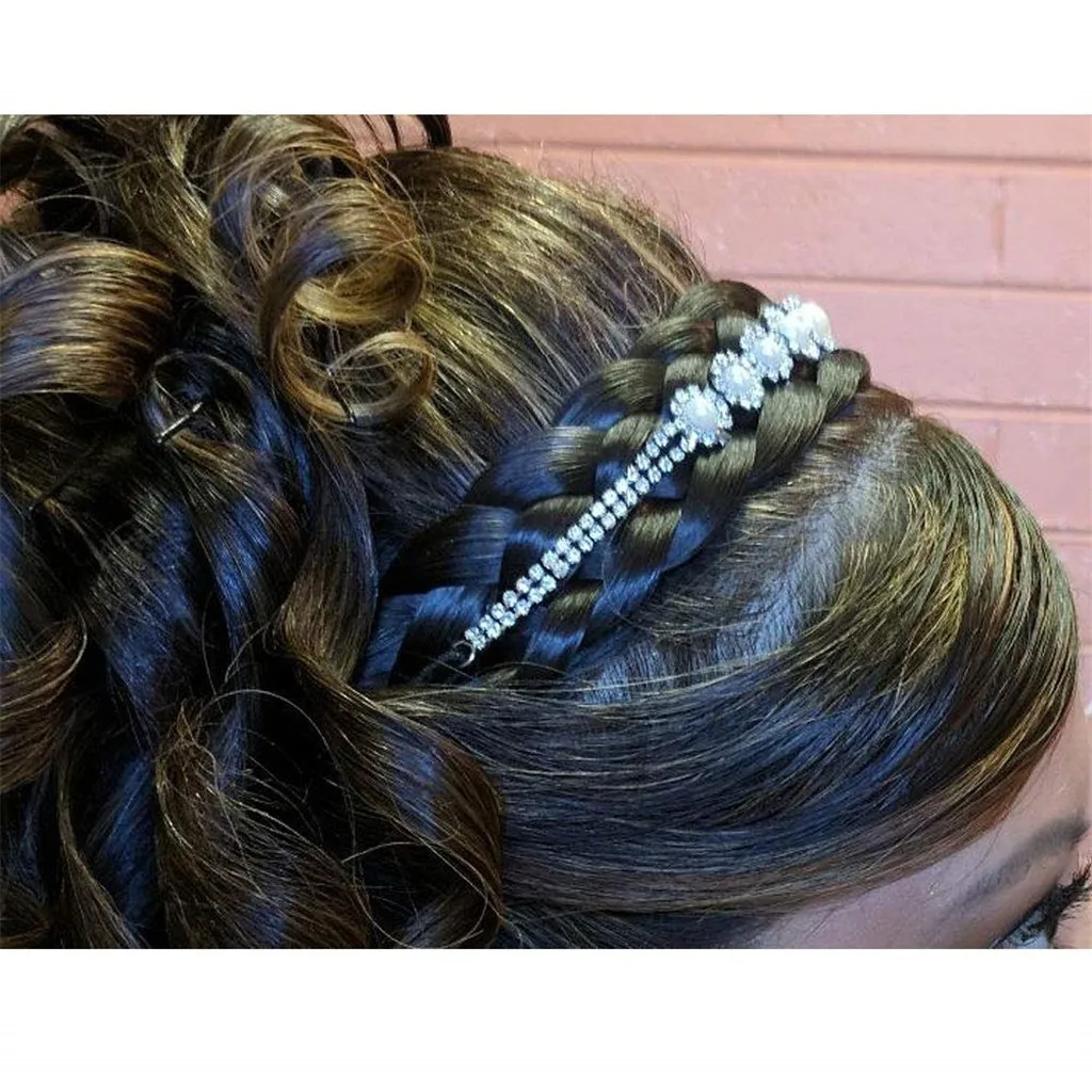 3,5 см, широкий синтетический парик, крученые эластичные резинки для волос, косички, богемные плетеные повязки на голову для женщин, растягивающиеся аксессуары для волос для девушек