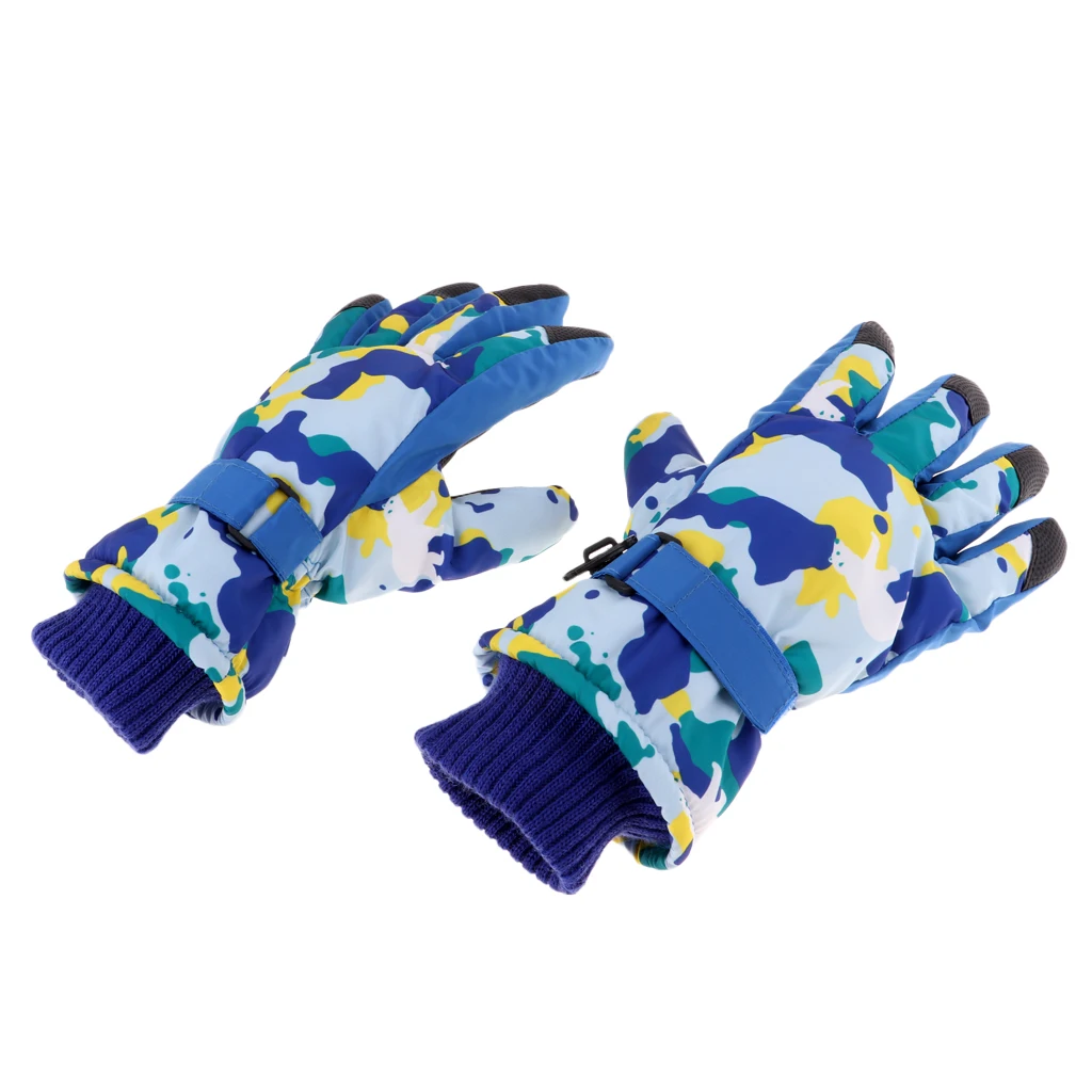 Yellow Windproof Waterproof Warm Gloves Outdoor Sports Fingers Mittens For Children Kids Cycling/Biking/Snowing/Skiing/Snowboarding - Цвет: Yellow