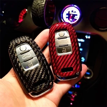 

Carbon Fiber Car Styling Auto Key Protection Cover Case For Audi A1 A3 A4 A4L A5 A6 A6L A7 A8 Q3 Q5 Q7 S3 Car Holder Shell