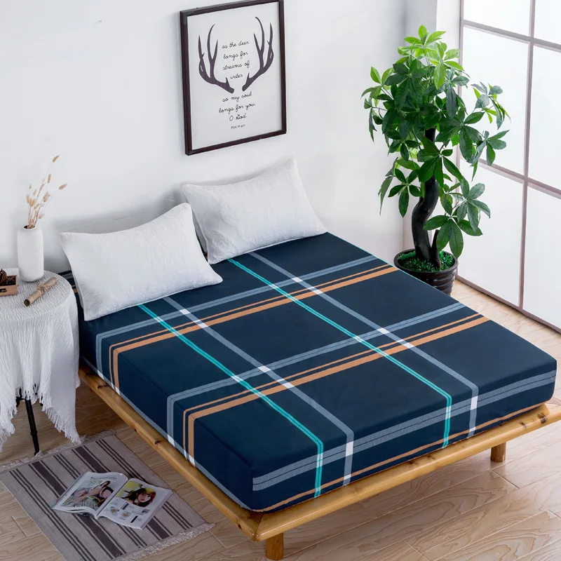 

15 Options Printing Bed Mattress Cover Waterproof Mattress Protector Pad Fitted Sheet Separated Water Bed Linens with Elastic
