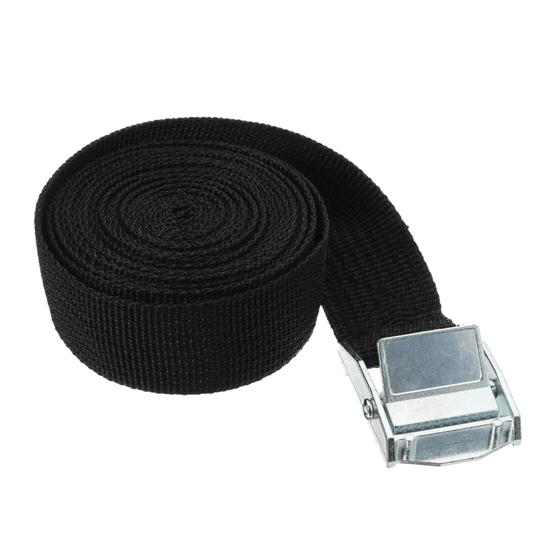 5 м x 25 мм Автомобильный Натяжной канат, крепкий храповый ремень, багажная сумка, крепление для груза с канатом, натяжитель, металлическая пряжка, буксировочный - Цвет: Black Binding Belt