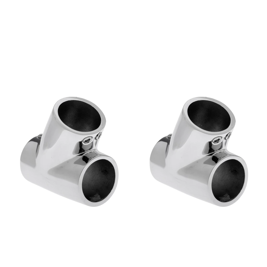 2xHeavy Duty лодка ручной рельс Фитинг 3 пути Угловой локоть, Опорное основание Крепление
