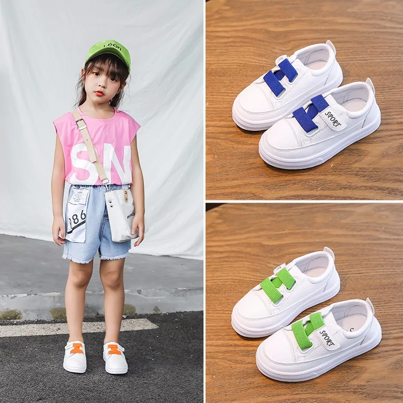 Kids Shoes for Baby Girls Colorful Elastic Black and White Big Children New Leisure Boys Toddler Sneakers Trainer | Детская одежда и