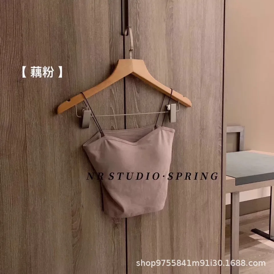 Women Tube Tops Cotton Sexy Solid Color Sports Tank Up