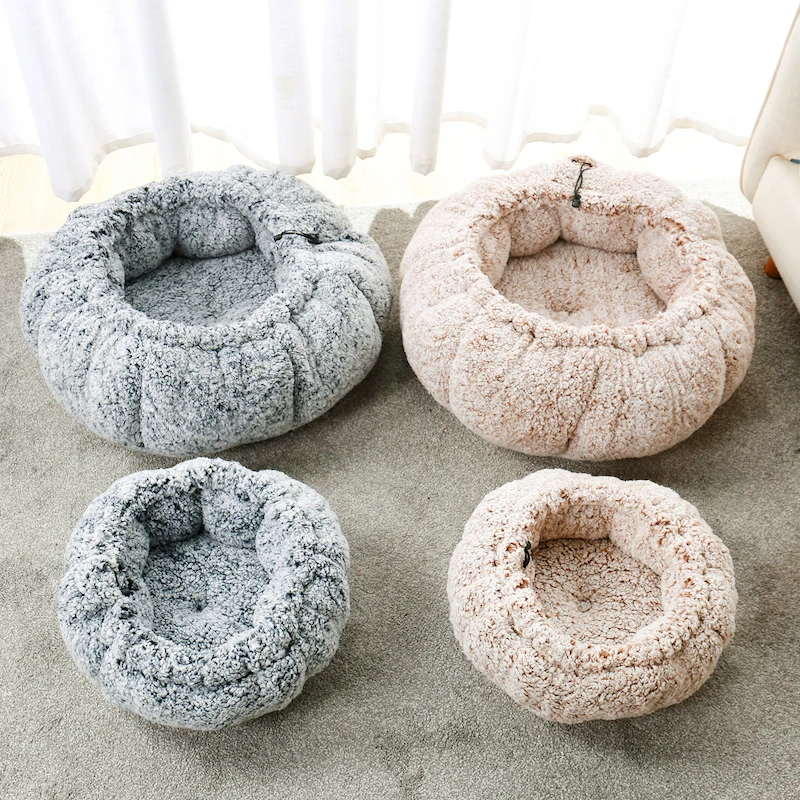 

Adjustable Pet Winter Warmming Bed Soft Petal Bed For Dogs And Cats Self Warming Indoor Round Pillow Cuddler Pet Cats Bed Mat