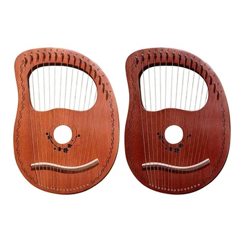 

Lyre Harp 16 String Harp Portable Small Harp with Durable String Musical Instrument Stable Sound Harp, Wood Color