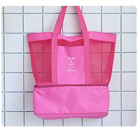 Pink Модная нейлоновая сумка на плечо домашняя сумка для путешествий спортивная Сетчатая Сумка для хранения с большой емкостью и двухслойной дизайнерской изоляцией - Цвет: Pink
