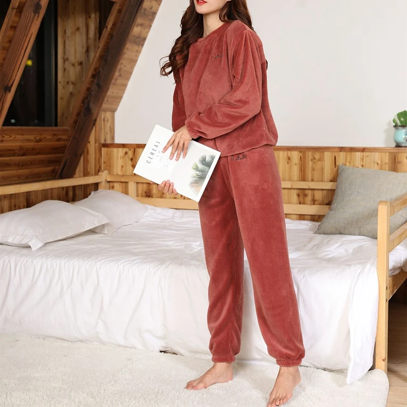 Winter Women's Flannel Velvet Pajamas Sets Sleepwear Thick Loose Casual  soft Warm nightgown Homewear Clothing Female Suit Pijama - Price history &  Review, AliExpress Seller - Miss lady clothing