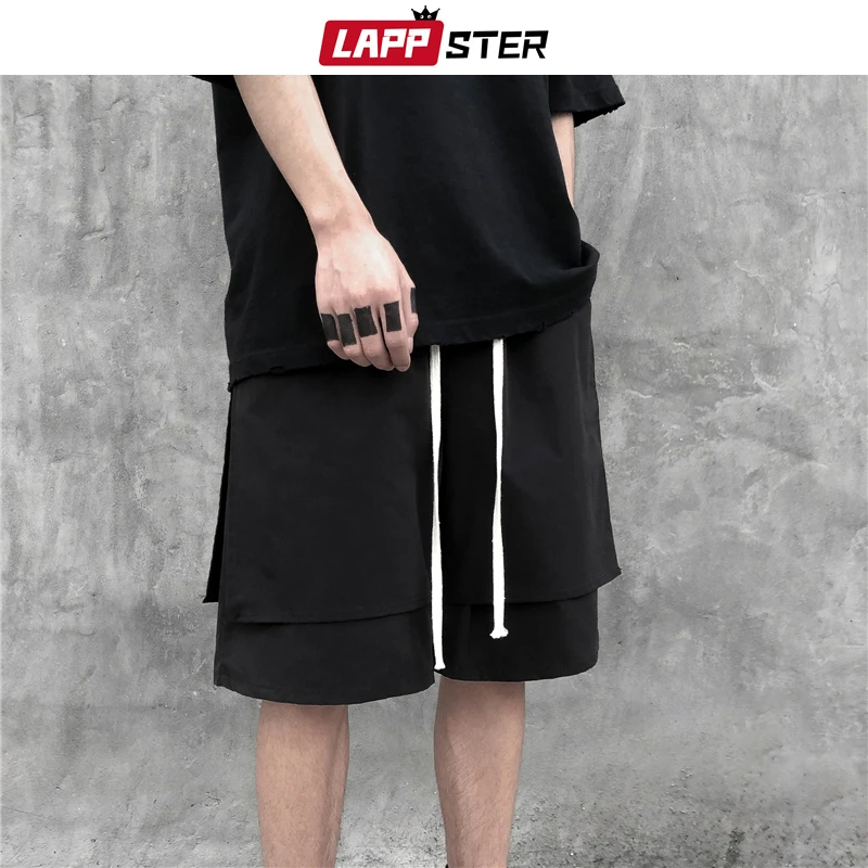 Running-Shorts Streetwear Harajuku LAPPSTER Sweatshorts Jogger Summer Hip-Hop Kpop Fake