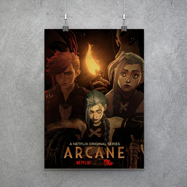 Popular TV Show Arcane Kraft Paper Poster Vi Viktor Jayce Jinx Home Decor Study Bedroom Bar Cafe Wall Paintings Stickers Posters Poster