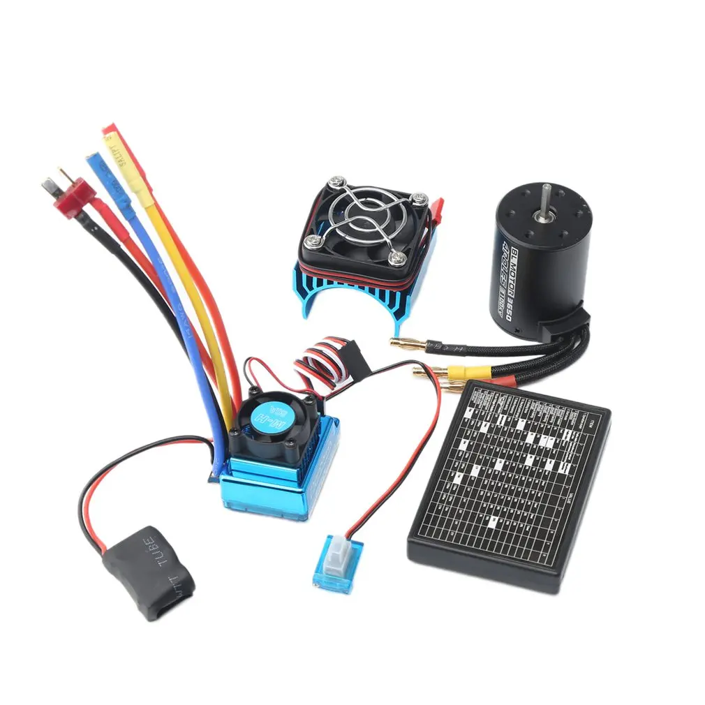 

3650 3100Kv Brushless Motor 120A Esc With Program Auto Combo Aircraft Model Accessories Radiator Programming Card Set