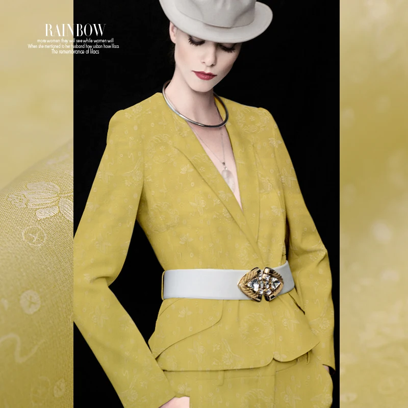 Ограниченное количество куркума импортная жаккардовая шелковая ткань для пальто брюки telas tissu bazin riche getzner tissus au metre tecido tela