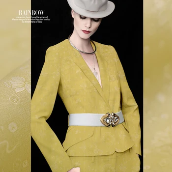 

Limited turmeric imported jacquard silk fabric for coat trousers telas tissu bazin riche getzner tissus au metre tecido tela