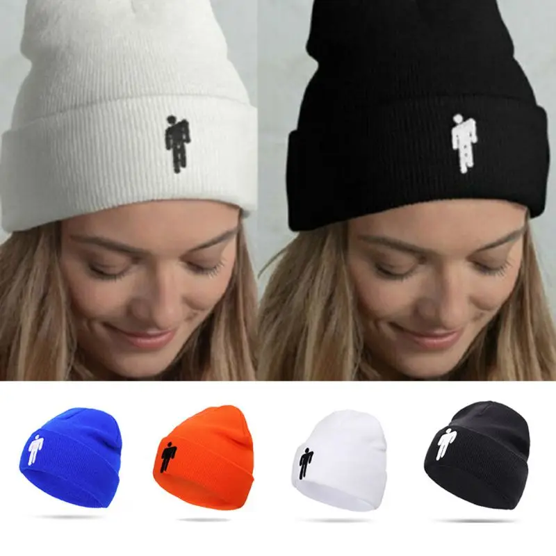 Женская и мужская вязаная кепка унисекс в стиле хип-хоп с манжетами и вышитым логотипом для девочек, повседневная трендовая Кепка, эластичная шапка, уличная одежда