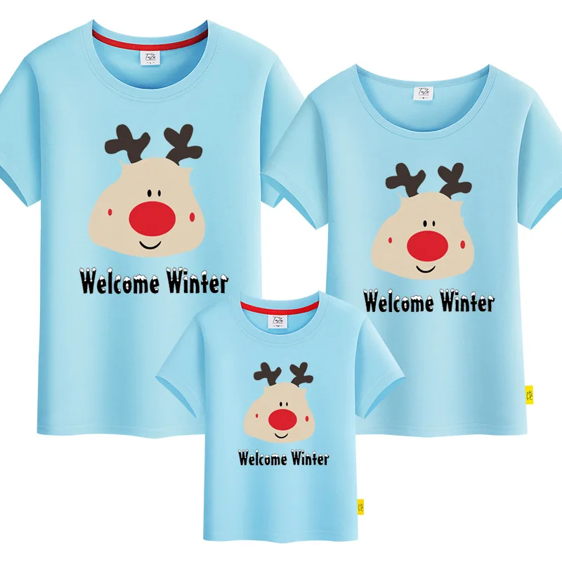 

Dad Mom Baby Family Suit Family Look Christmas Family Matching Outfits T Shirt Mother Daughter Short Sleeve Father Son Clothes