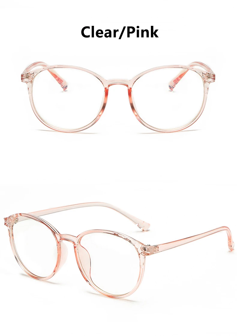 Transparent Round Blue Light Glasses PC Optical Frames Women Men Computer Gaming Glasses Clear Lens Spectacle Eyewear Vintage