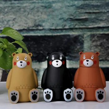 

Bear Humidifier Ultrasonic Air Humidifier USB Aromatherapy Essential Oil Diffuser With Color LED Lights Bluetooth Music Player