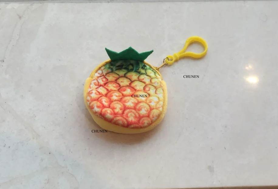 Mini Key Hook Fruits Plush Toy Purse- New Strawberry Etc. Plush Purse, 8cm plush toy purse - Color: 8cm