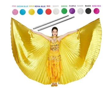 

Belly Dance Wings Kids Bellydance Costumes Adult Bollywood Belly Dancing Angle Wings Gold Girls Children 11 Colors free Sticks