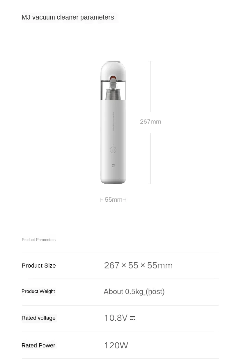 Xiaomi Mijia Handheld Vacuum Cleaner Portable Handy Car Vacuum Cleaner 120W 13000Pa Super Strong Suction Vacuum For Home & Car (9)