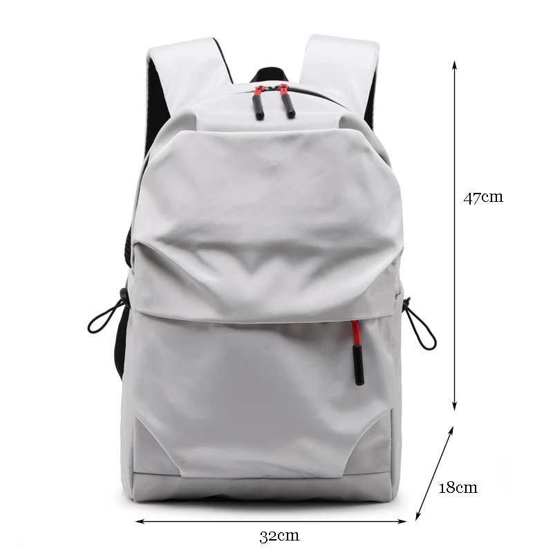 big gray Новинка, мужской рюкзак для 15,0 дюймов, рюкзак для ноутбука, большая вместительность, красивые рюкзаки, плиссированные, повседневный стиль, сумка, водоотталкивающая - Цвет: big gray