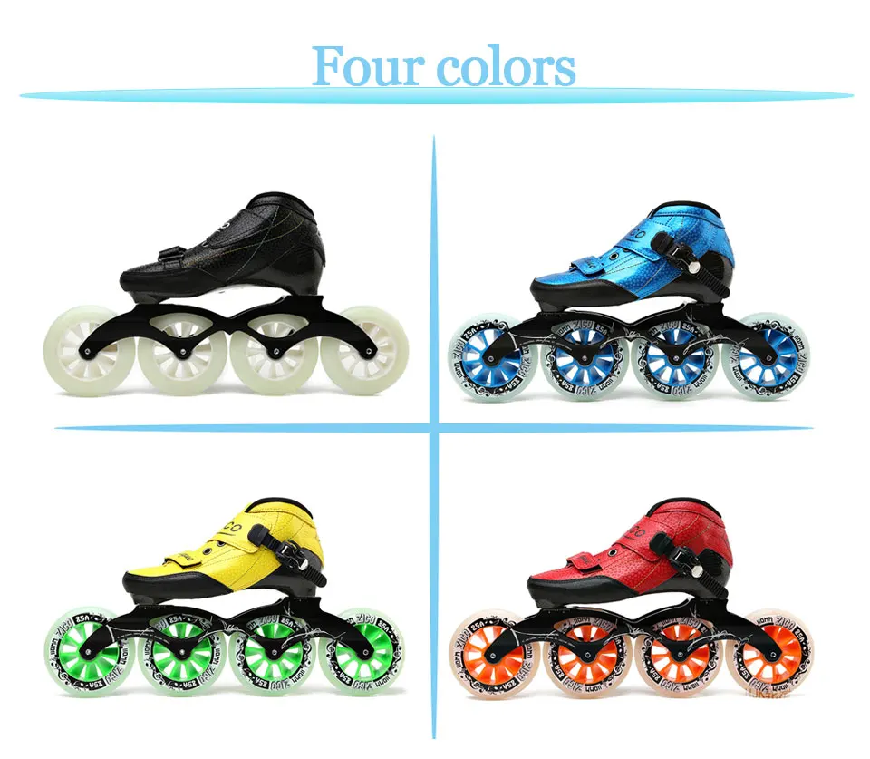 Скоростные роликовые коньки из углеродного волокна профессиональные 4 колеса конькобежный спорт ZICO коньки для детей взрослых мужчин Patins SH48