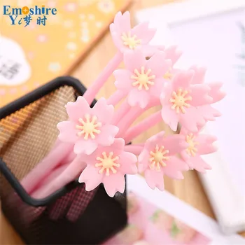 

Soft Plastic Flower Gel Pen Creative Stationery Beautiful Cherry Water based Ball Pen Girl Heart Series Office Ballpoint Pen 822