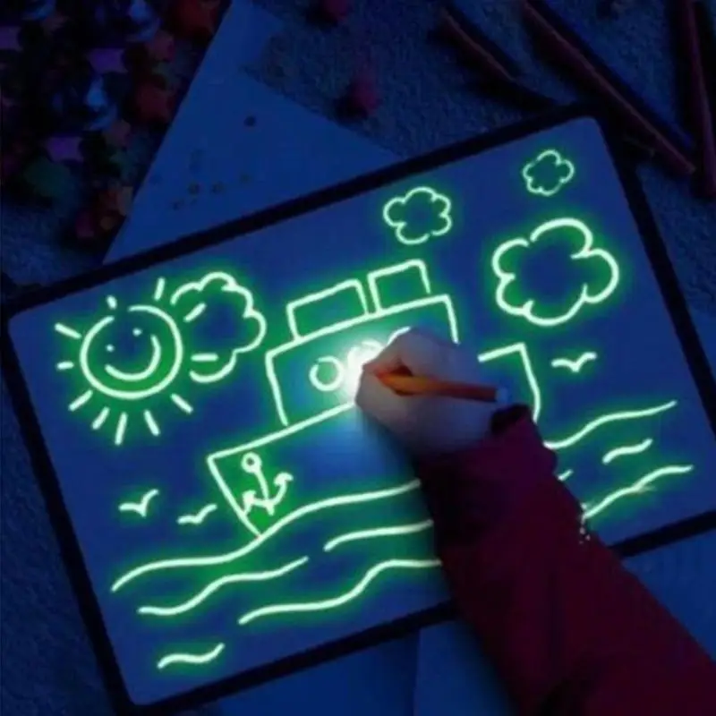 2-в-1 Magic Sketchpad A3 ламп дневного света в темное время суток малыш Детский подарок игрушка набор упражнений Практические Умения Цвет познания