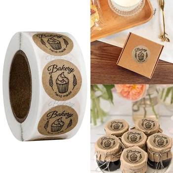 

500 PCS Self-adhesive Sticker Baking Sticker Food Decorative Sticker Handmade Sticker Biscuit Bag Decorative Personality Label