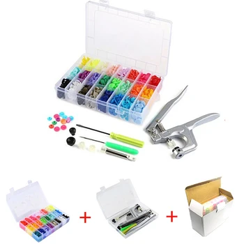 

1Set 12 Colors Diy Clothes T5 Plastic Fasteners Snap Resin Press Stud Cloth Tool Kit