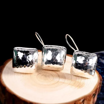 

Europe and America cross border accessories Earrings S925 pure silver jewelry women's hand concave convex Earrings
