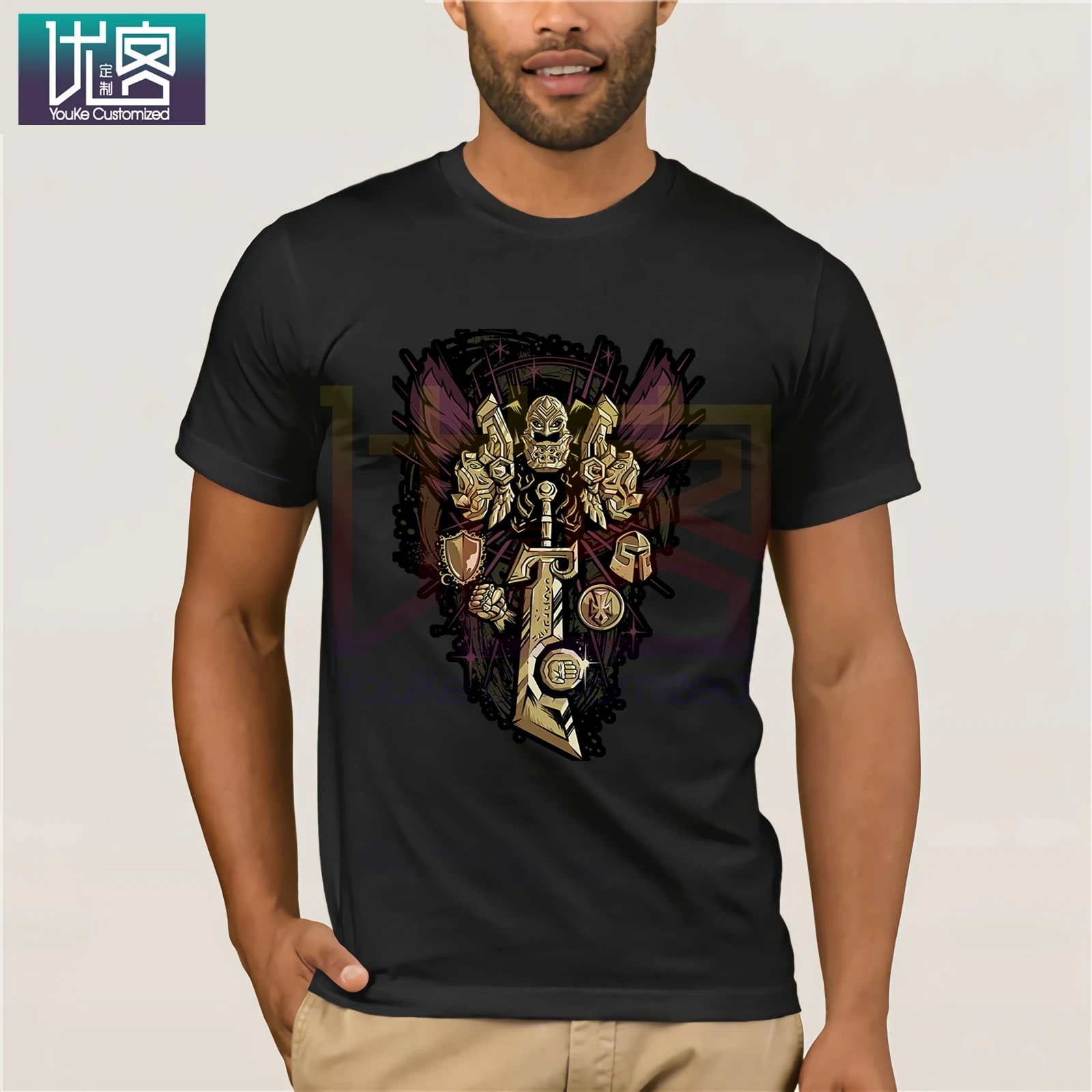 JINX World of Warcraft Мужская футболка из хлопка премиум класса в стиле паладина