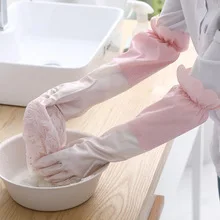 Летние перчатки для мытья посуды, для женщин, для кухни, для домашней уборки, водонепроницаемые, с антипригарным маслом, ультра-прочные, с антипригарным покрытием, для рук, резина