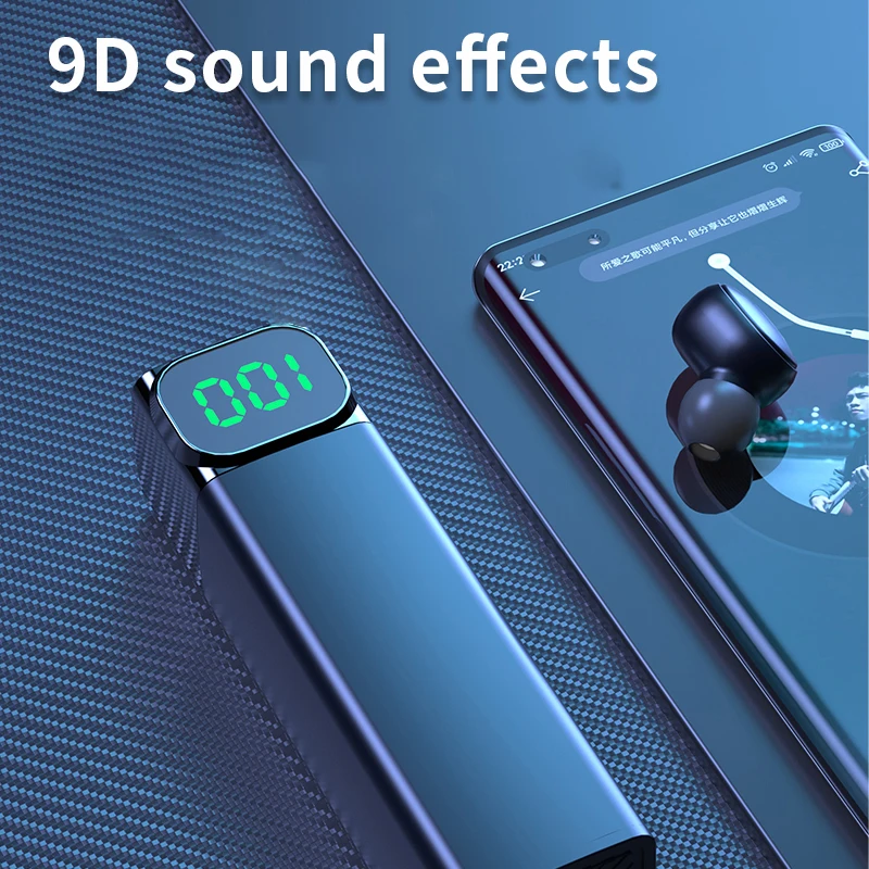 Bluetooth Headphone Wireless Headphones TWS Earbuds Free Shipping Headset Gamer 260mAh LED Screen for Xiaomi Huawei Earphones