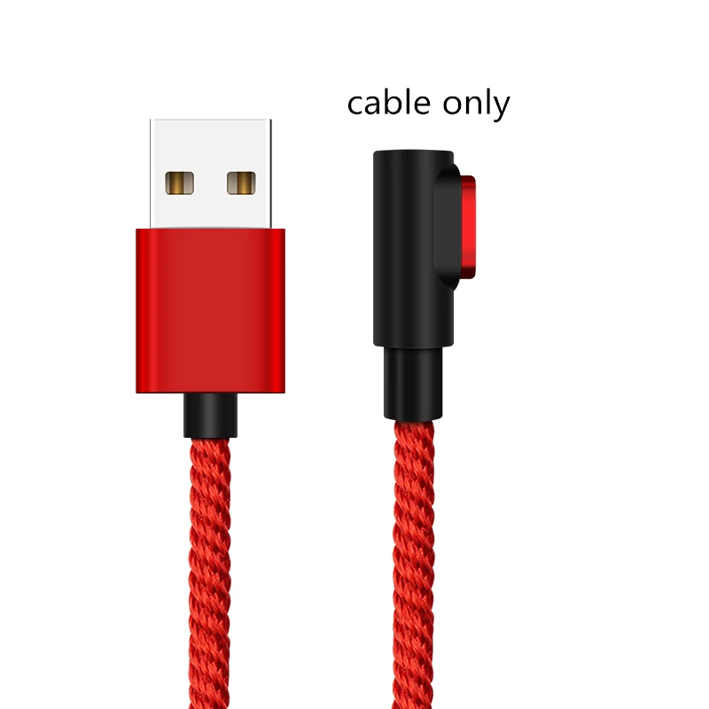 90 градусов 3A Магнитный кабель Micro USB кабель type C кабель передачи данных для быстрой зарядки для iPhone XS MAX XR SAMSUNG S10 Plus S9+ S8 Note 9 - Цвет: Only Red Cable
