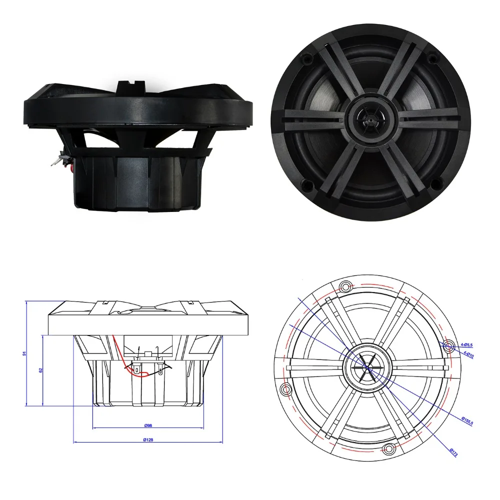 GUZARE 240 ватт 6,5 дюймов 2Way водонепроницаемые наружные Морские Динамики аудиосистема для ATV UTV SPA гольф-кары яхты ванной мотоцикла