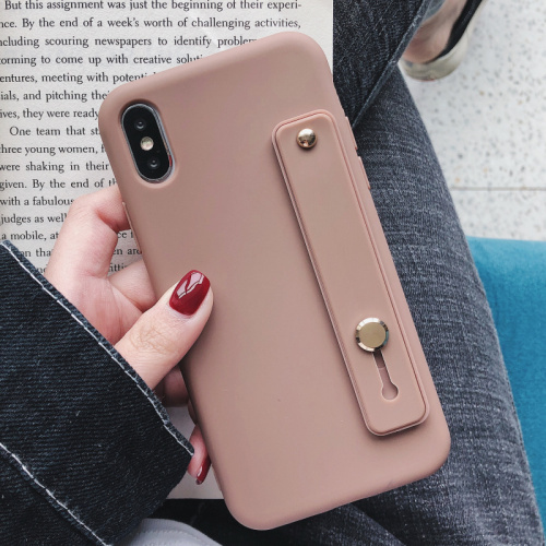 Candy Colour Wristband Bracket Case For iphone11 12 13 Mini Pro Max 8 7 plus 6 For iphone X XR XS MAX Silicone Soft Cover