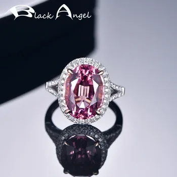 

925 Sterling Silver Pink Tourmaline Gemstone Rings For Women Fashion Wedding CZ Adjustable Ring Silver Jewelry Wholesale