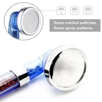 

1*Inoic Showerhead Replacement Hose Bathroom ABS 3-Mode Adjustable Pressure Shower Head Sprayer Durable Parts