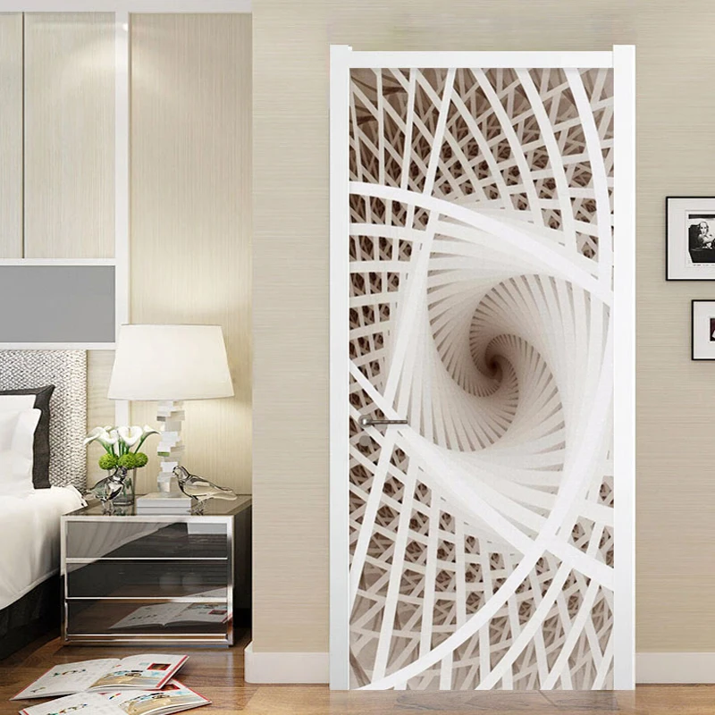 Современные креативные линии двери Стикеры 3D обои с рисунком Гостиная Кабинет домашний Декор стикер стены плакат с изображением двери 3D самоклеющиеся
