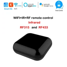 Tuya casa inteligente wifi para ir rf controle remoto suporte aprendizagem rf 433mhz 315mhz infravermelho controle remoto compatível alexa google